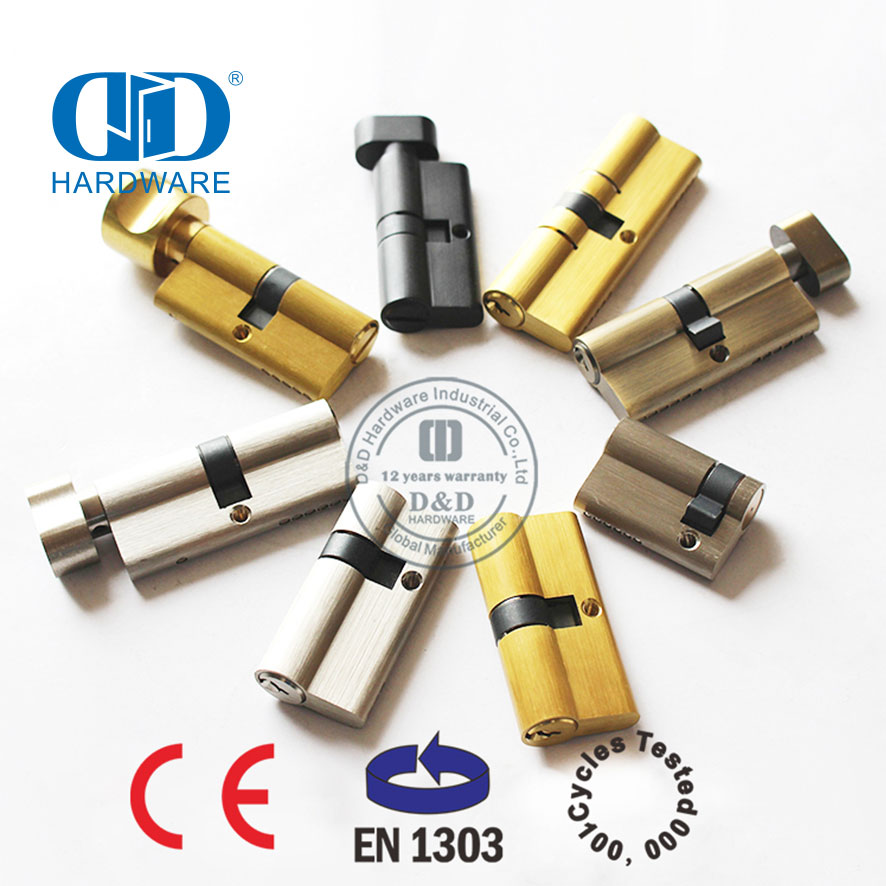 欧洲型材 EN1303 黄铜安全商用门钥匙锁芯